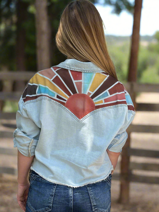 Airbrush Desert Sun Jean Jacket